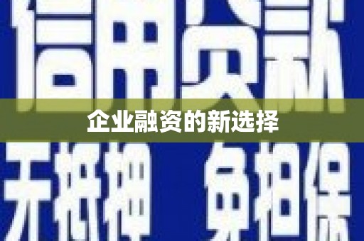 余杭企业融资的新选择