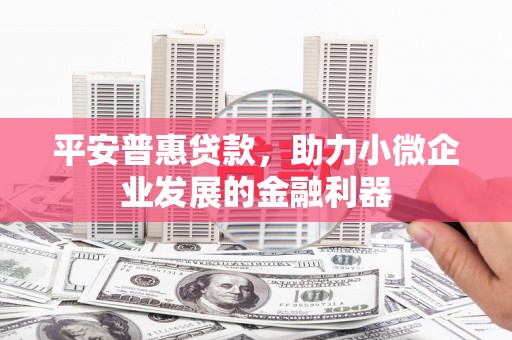 余杭平安普惠贷款，助力小微企业发展的金融利器