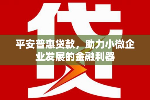 余杭平安普惠贷款，助力小微企业发展的金融利器