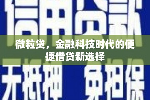 余杭微粒贷，金融科技时代的便捷借贷新选择