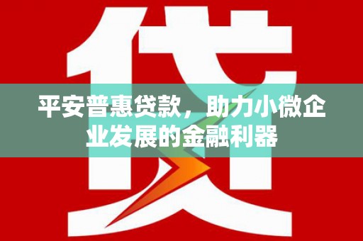 余杭平安普惠贷款，助力小微企业发展的金融利器